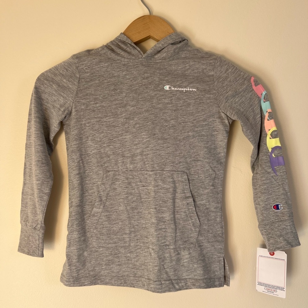 Champion Girls Long Sleeve Shirt 6X Authentic Athletic Wear Gray Soft Pocket